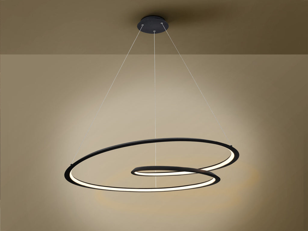 Lámpara de techo Looping LED negro Ø97