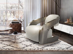 Sillón Amanda piel blanco y acero pulido