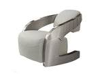Sillón Amanda piel blanco y acero pulido