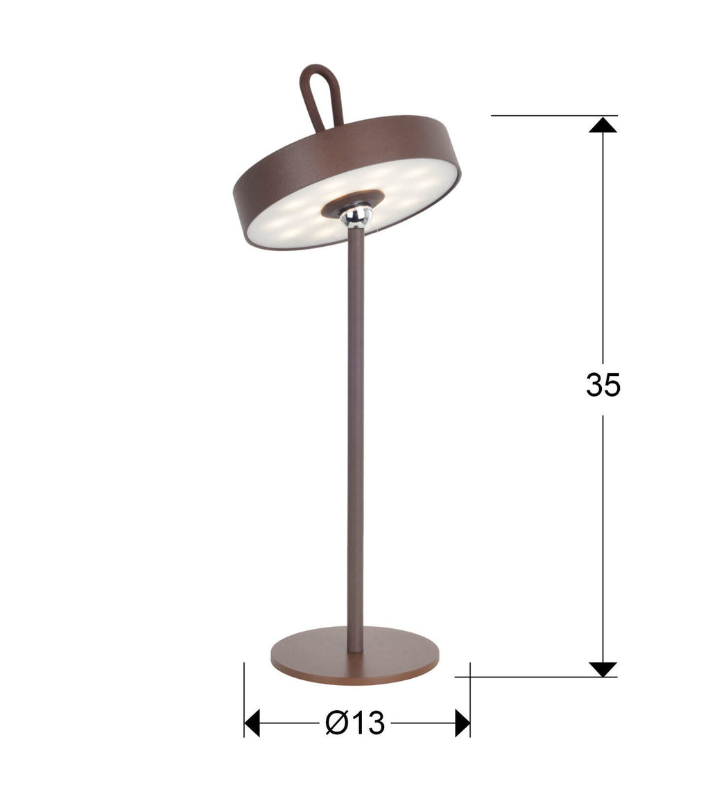 Lámpara de mesa portátil LED Gong - medidas