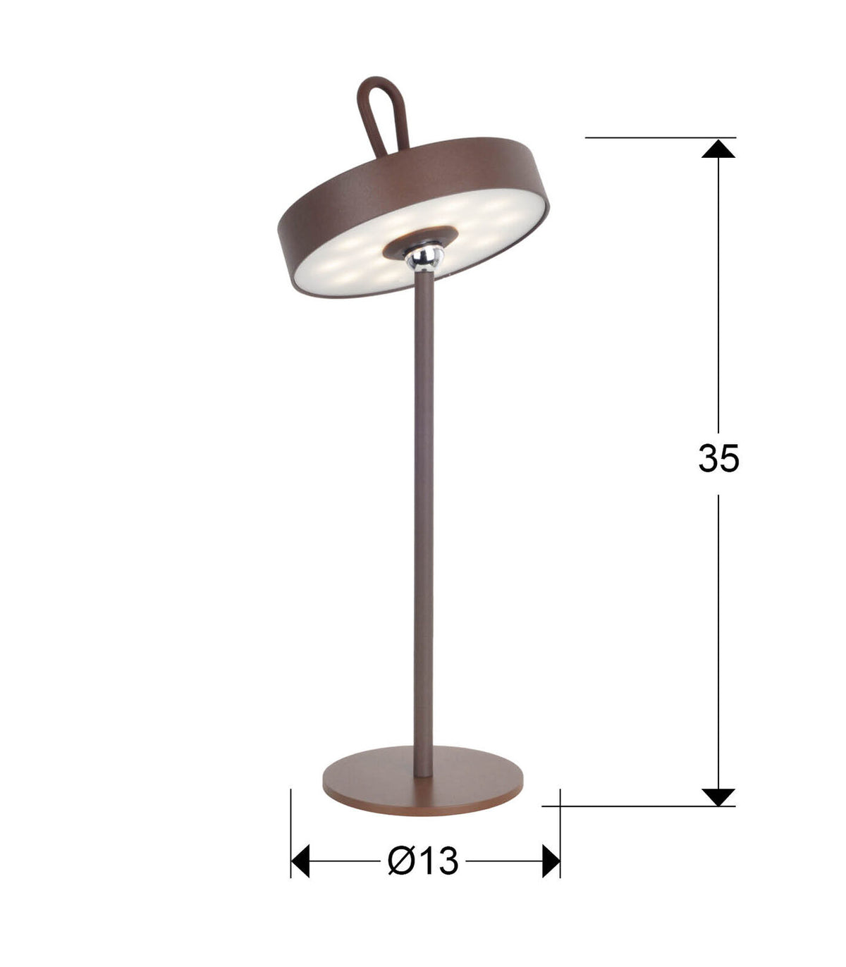 Lámpara de mesa portátil LED Gong - medidas