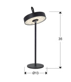 Lámpara de mesa portátil LED Gong - medidas