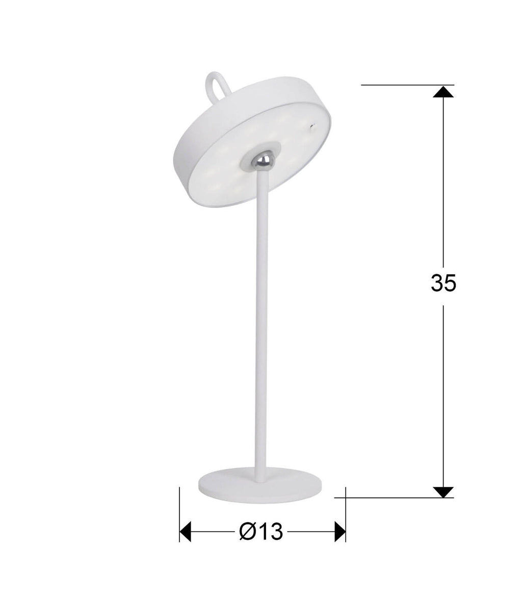 Lámpara de mesa portátil LED Gong - medidas
