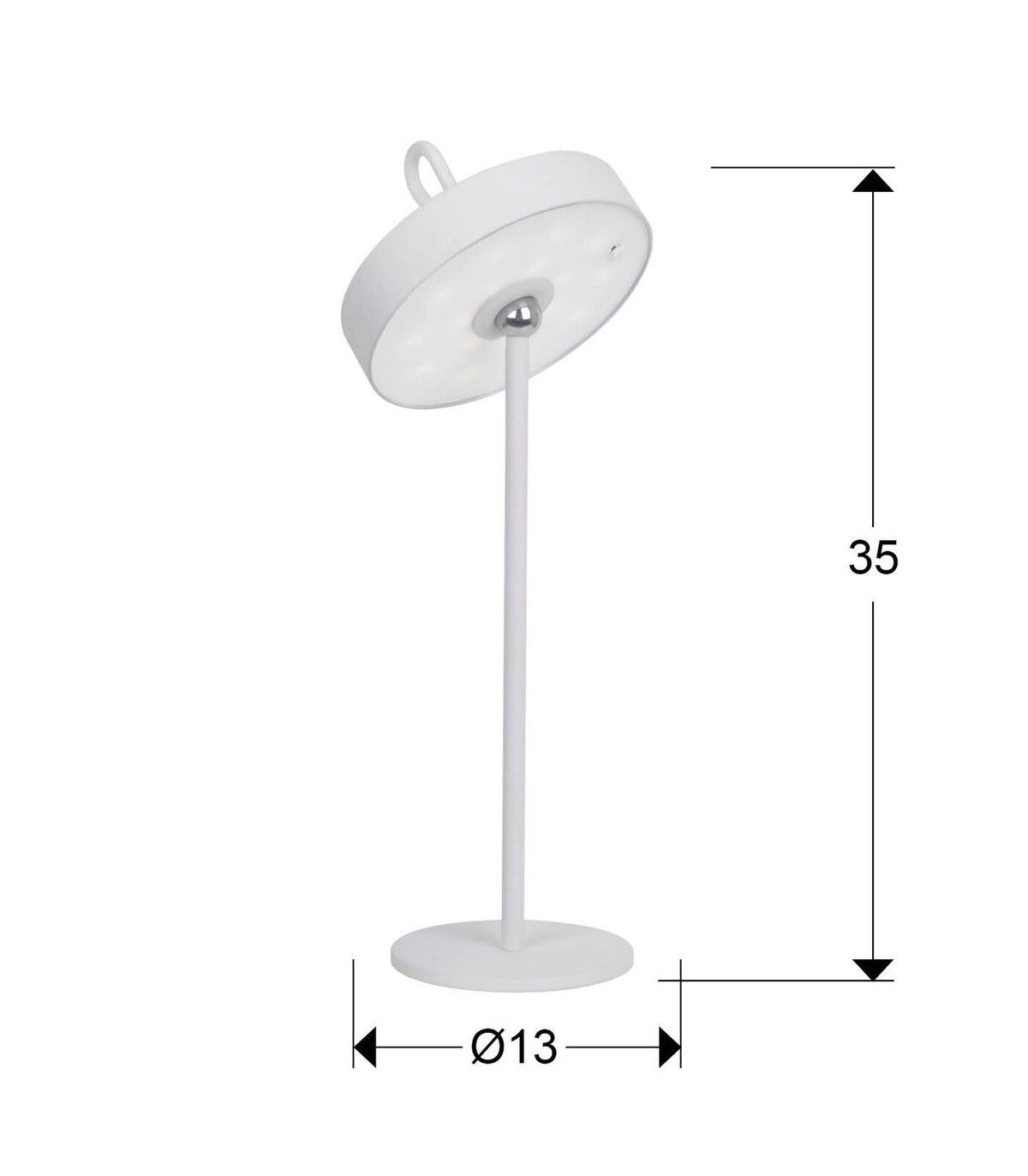 Lámpara de mesa portátil LED Gong - medidas
