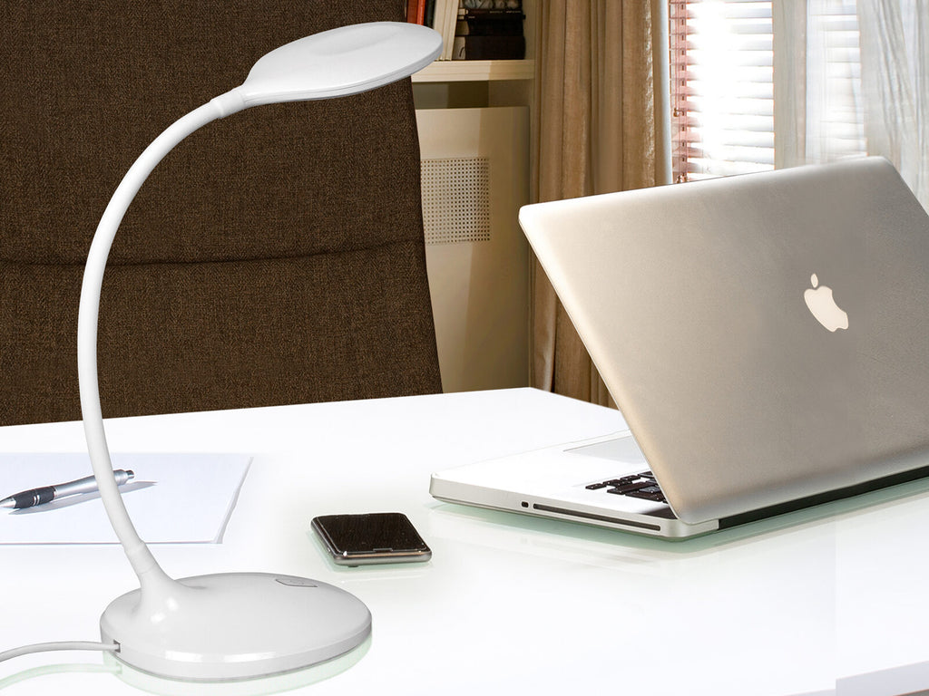 Lámpara de mesa Scoop LED flexo blanco