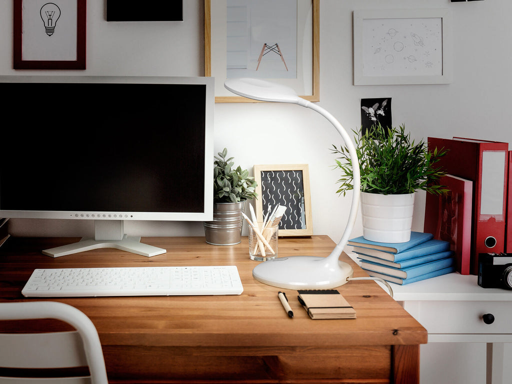 Lámpara de mesa Scoop LED flexo blanco