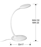Lámpara de mesa Scoop LED flexo blanco - medidas