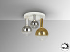 Plafón LED Matices 3 luces blanco, smoke y oro