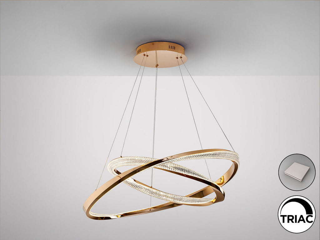 Lámpara de techo Órbitas 2 aros oro