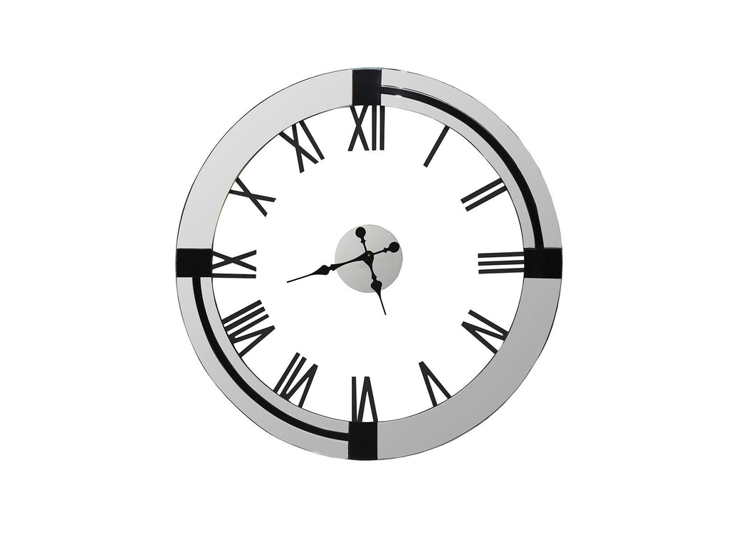 Reloj de pared Kairos Ø88 espejo plata y negro