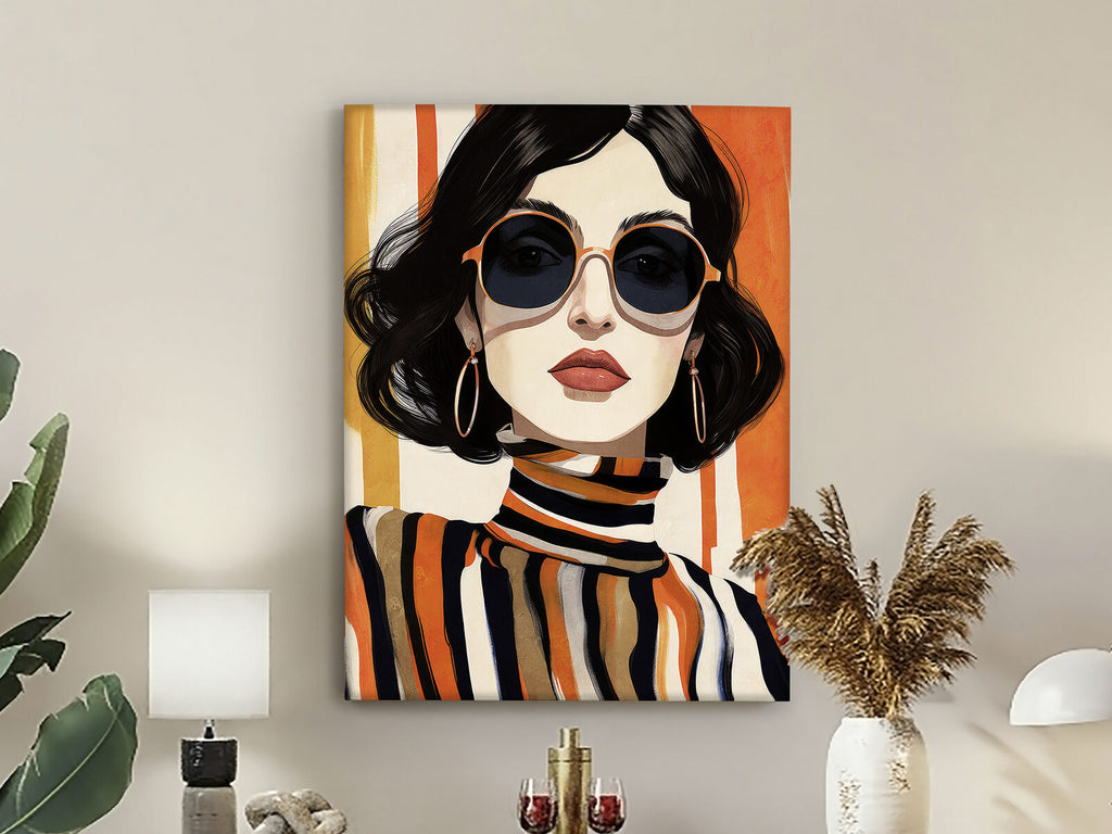 Cuadro pintado a mano Orange 90 × 120 cm
