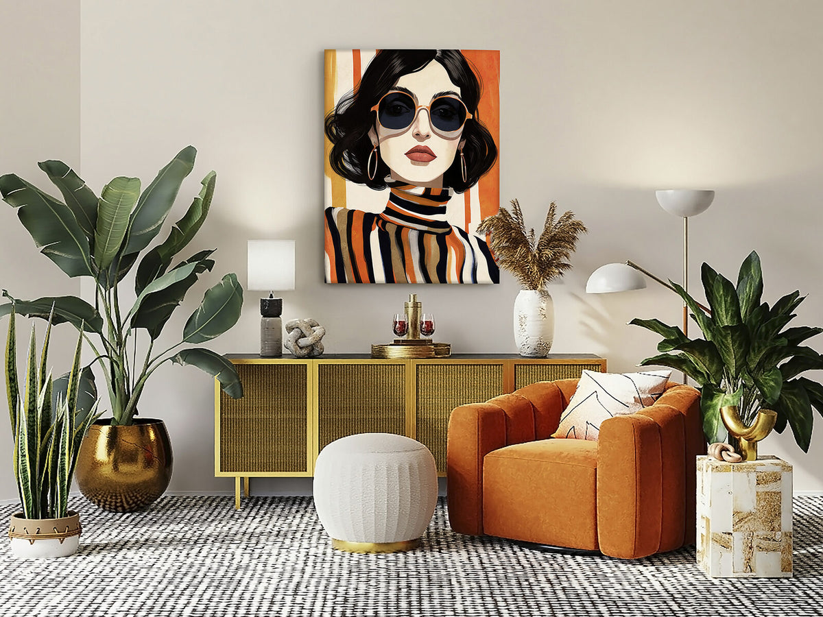 Cuadro pintado a mano Orange 90 × 120 cm