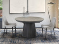 Mesa de comedor extensible Koria redonda Ø130-230 piedra y negro