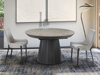 Mesa de comedor extensible Koria redonda Ø130-230 piedra y negro