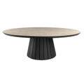 Mesa de centro Koria ovalada piedra y negro