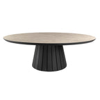 Mesa de centro Koria ovalada piedra y negro
