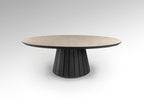 Mesa de centro Koria ovalada piedra y negro