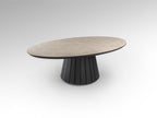 Mesa de centro Koria ovalada piedra y negro