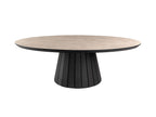 Mesa de centro Koria ovalada piedra y negro
