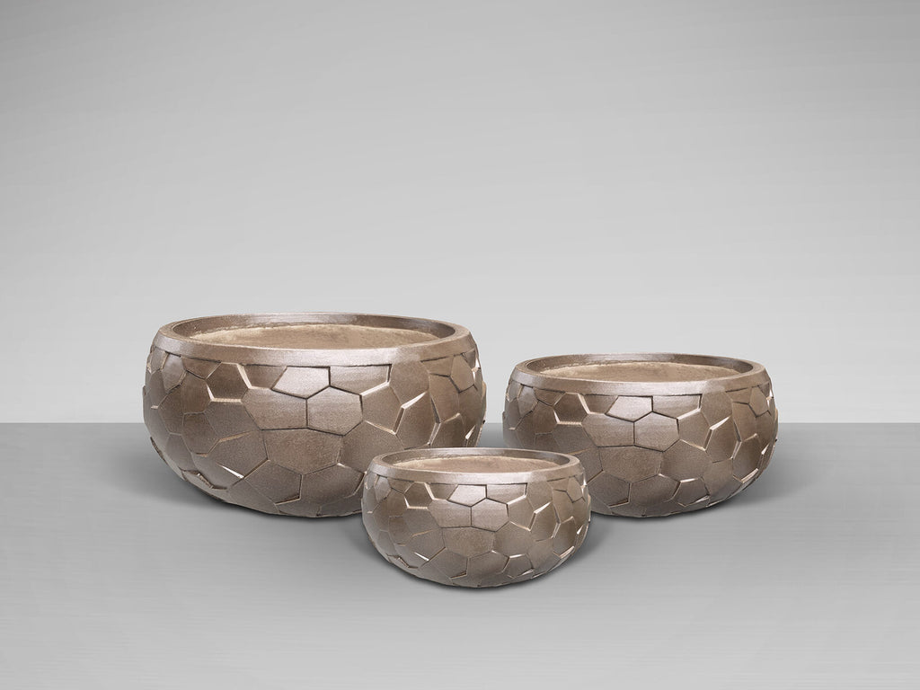 Set de maceteros Canela 3 piezas bronce