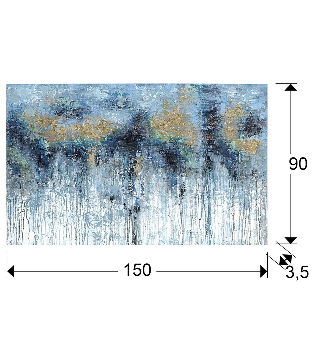 Cuadro pintado a mano Aquas 90 × 150 cm - medidas
