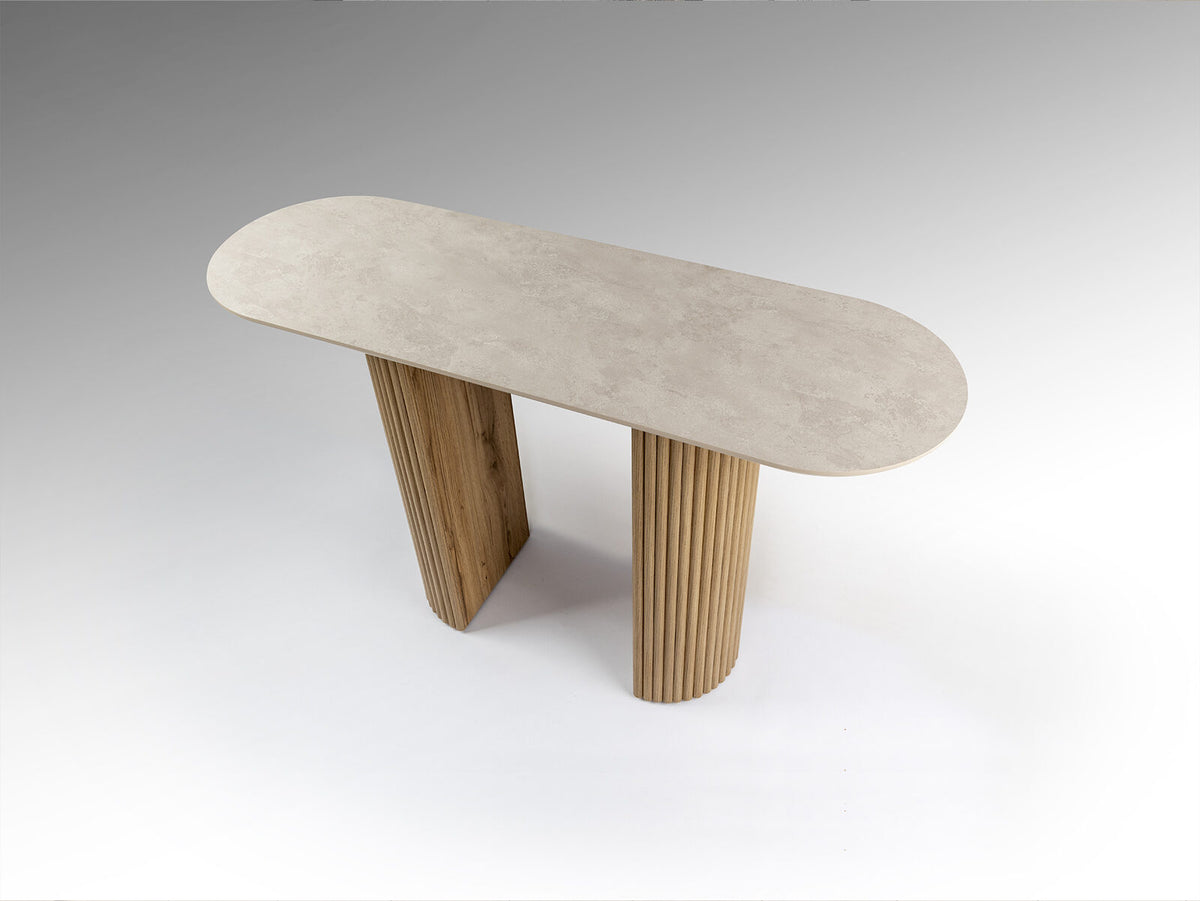 Consola Irati piedra y madera