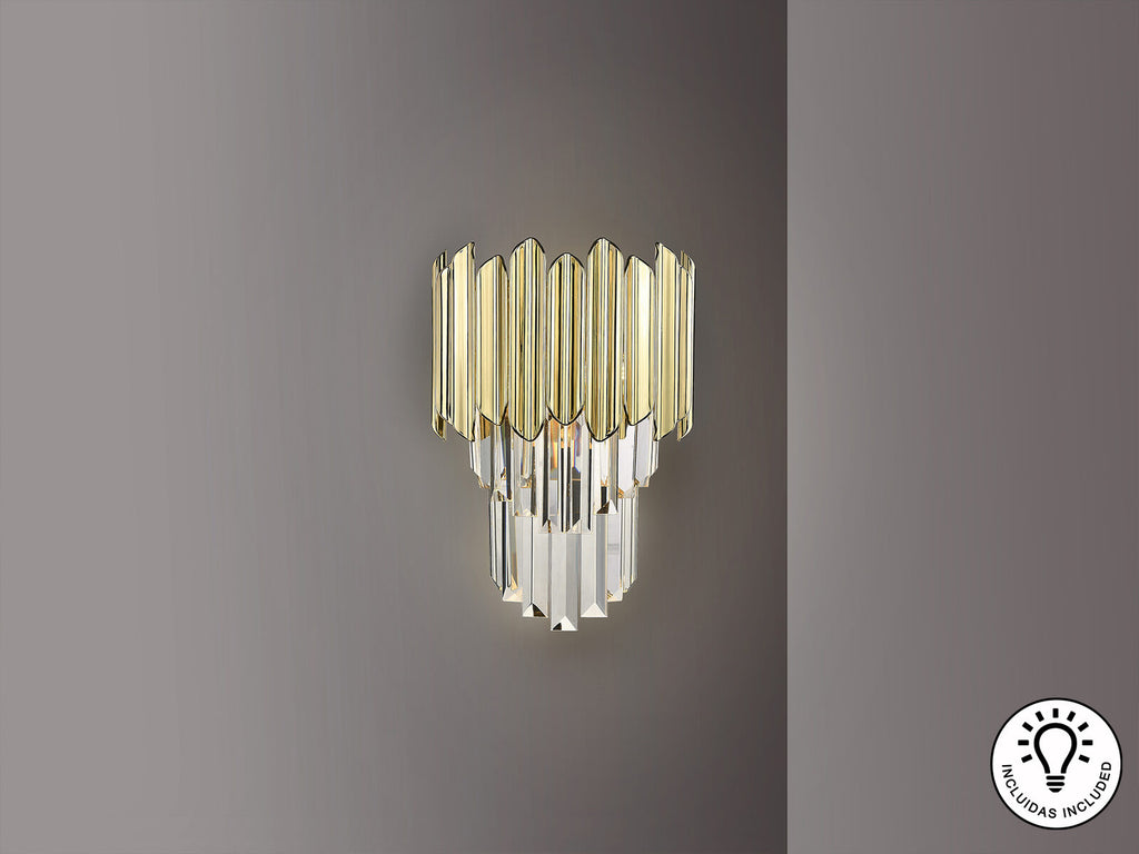 Aplique Tiara 1 luz cromo y oro