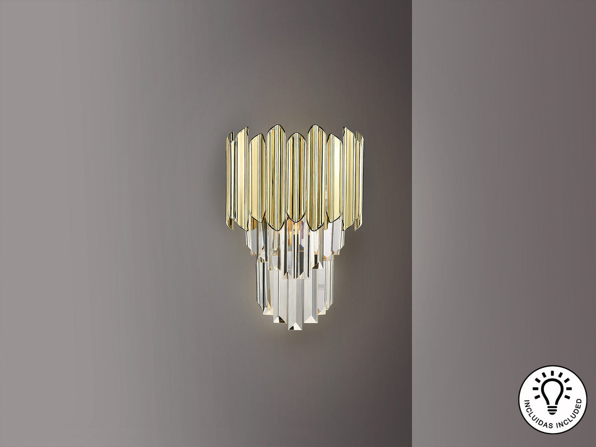 Aplique Tiara 1 luz cromo y oro