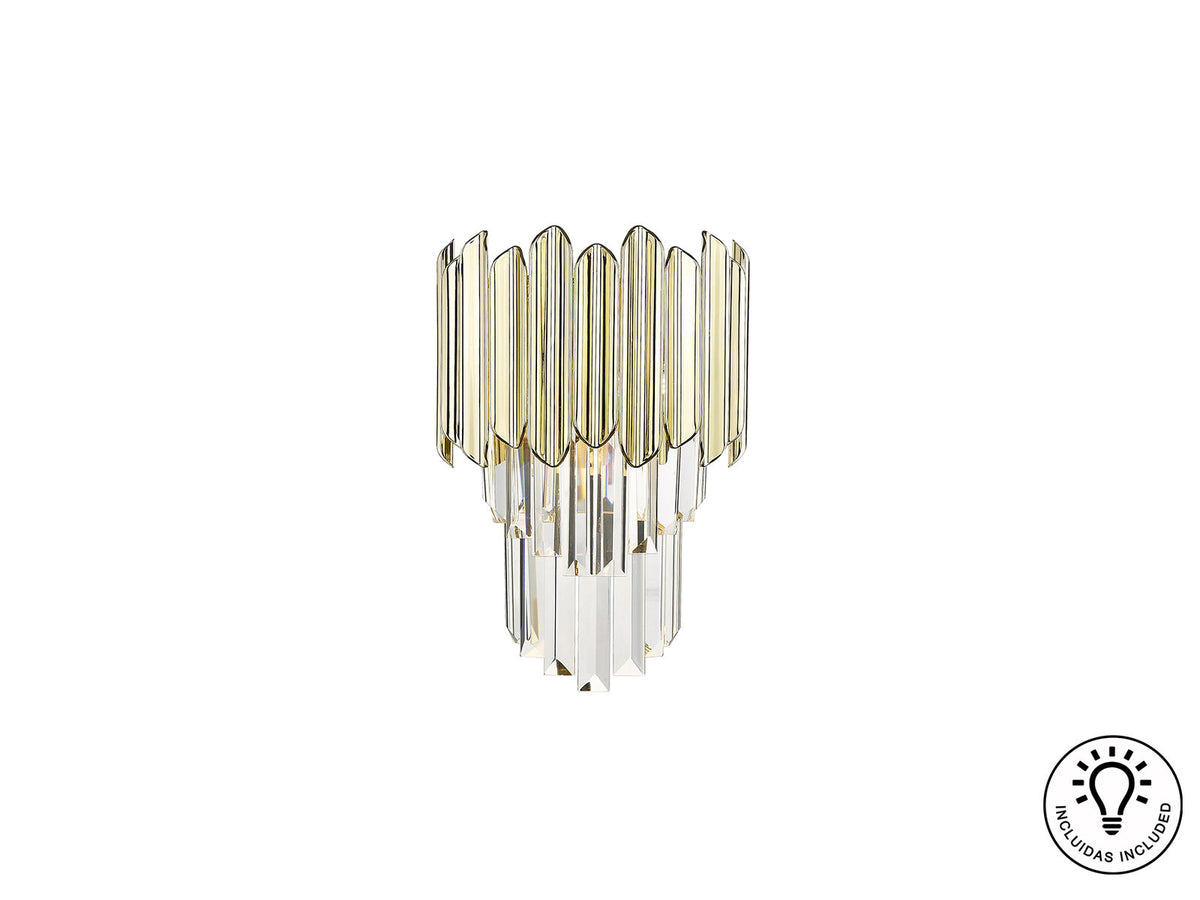 Aplique Tiara 1 luz cromo y oro
