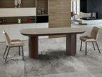Mesa de comedor extensible Irati 205-286 piedra y marrón