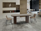 Mesa de comedor extensible Irati 205-286 piedra y marrón
