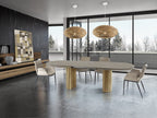 Mesa de comedor extensible Irati 205-286 piedra y madera