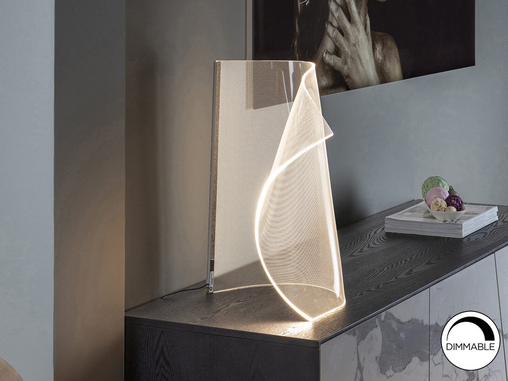 Lámpara de mesa Velos LED cromo
