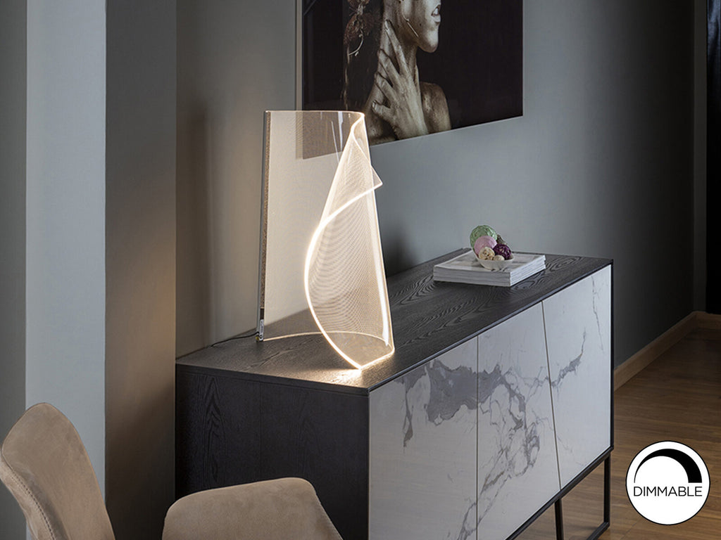 Lámpara de mesa Velos LED cromo