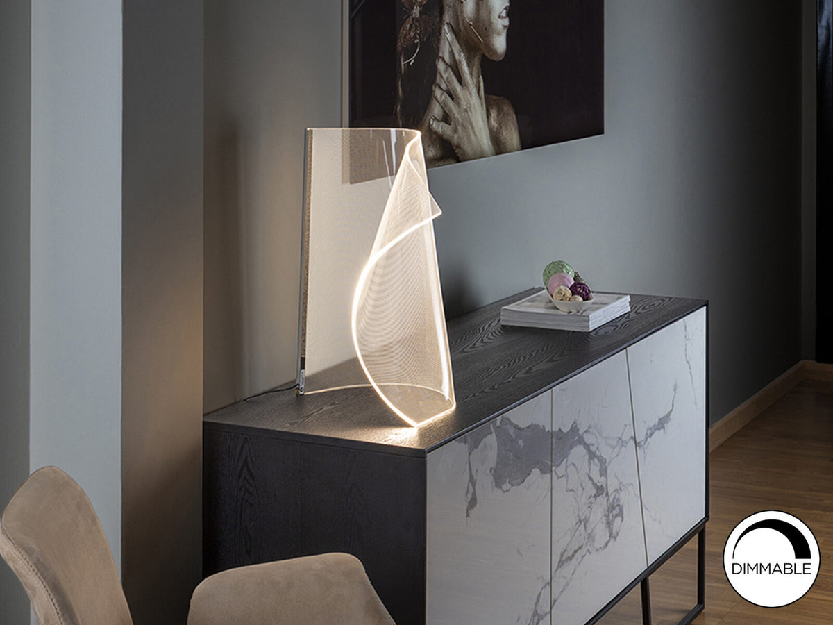 Lámpara de mesa Velos LED cromo