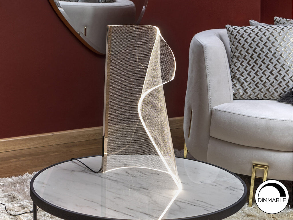 Lámpara de mesa Velos LED oro rosa