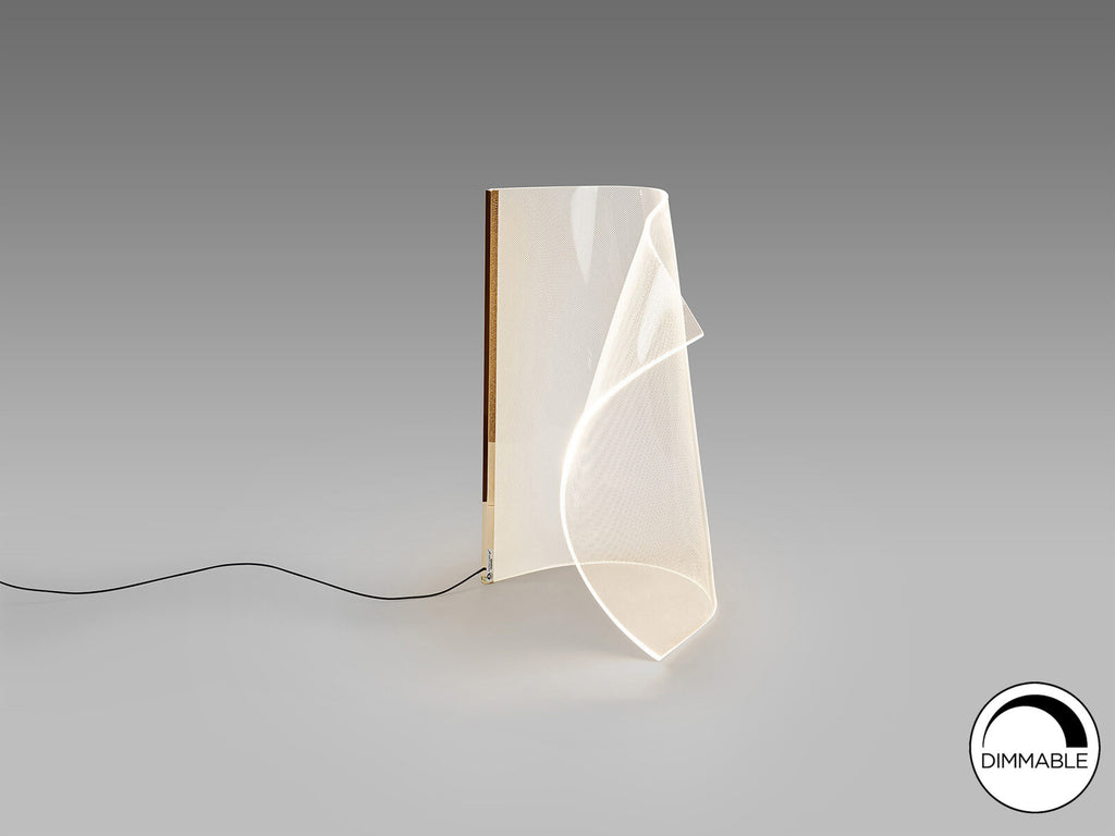 Lámpara de mesa Velos LED oro rosa