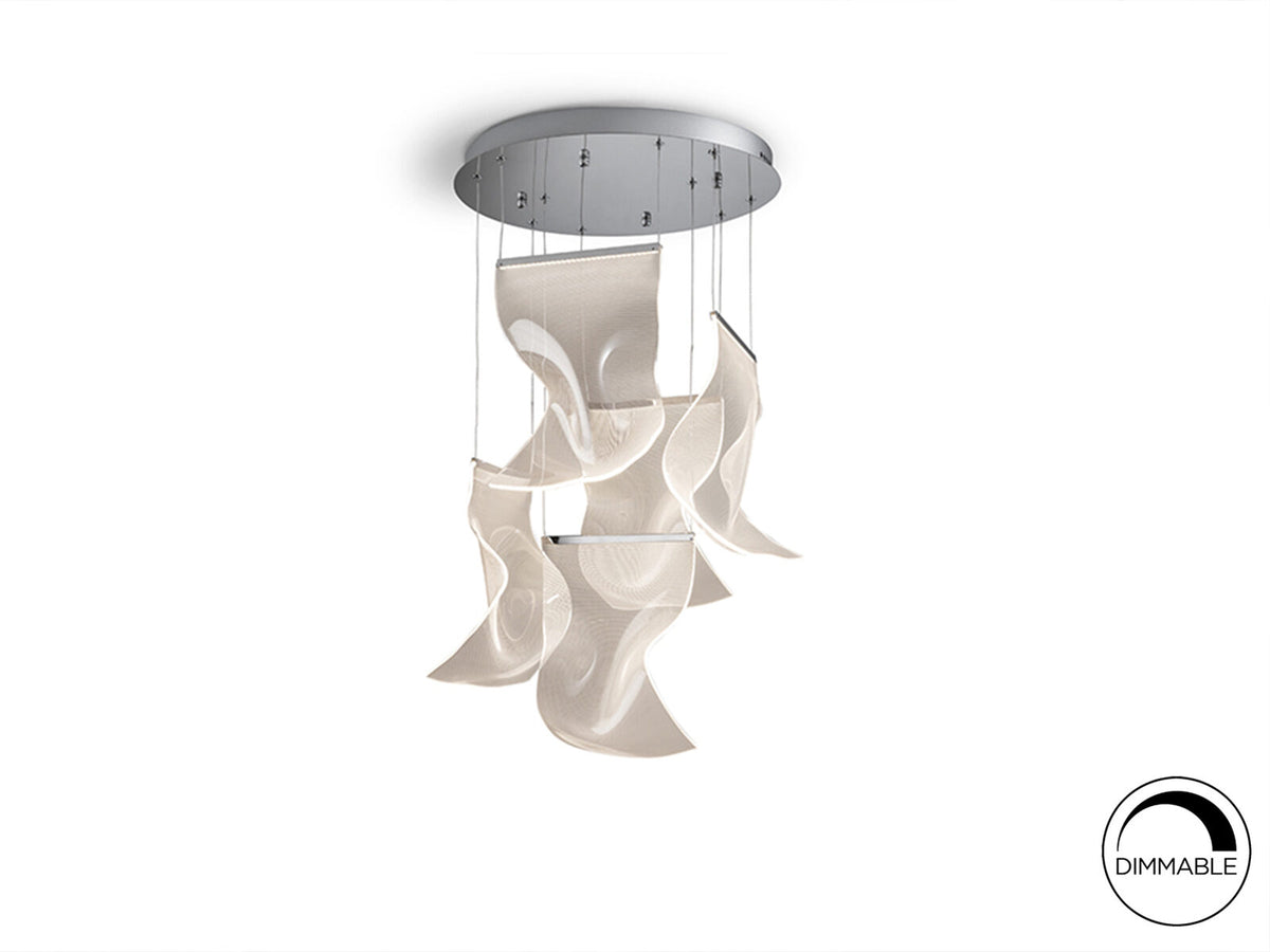 Lámpara de techo Velos 5 luces cromo