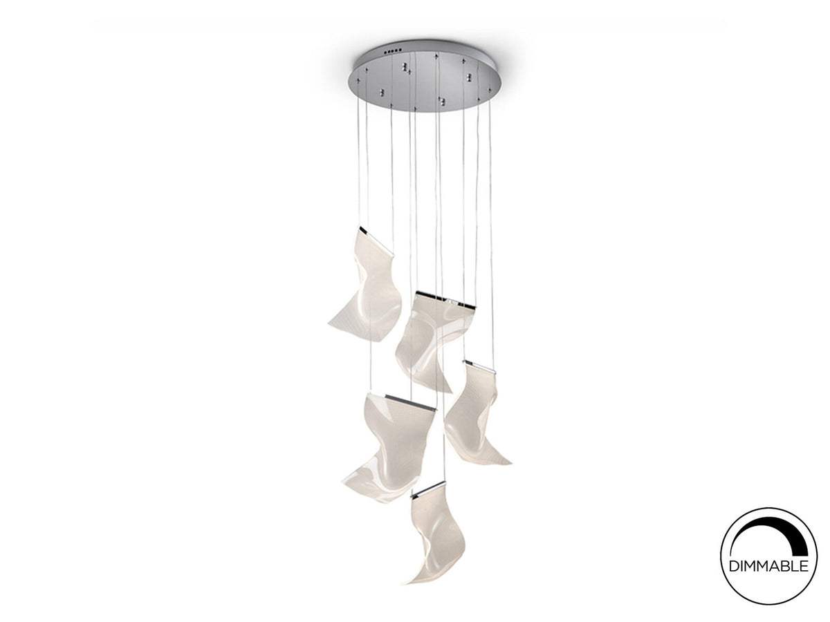 Lámpara de techo Velos 5 luces cromo