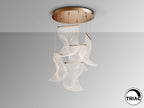 Lámpara de techo Velos 5 luces oro rosa