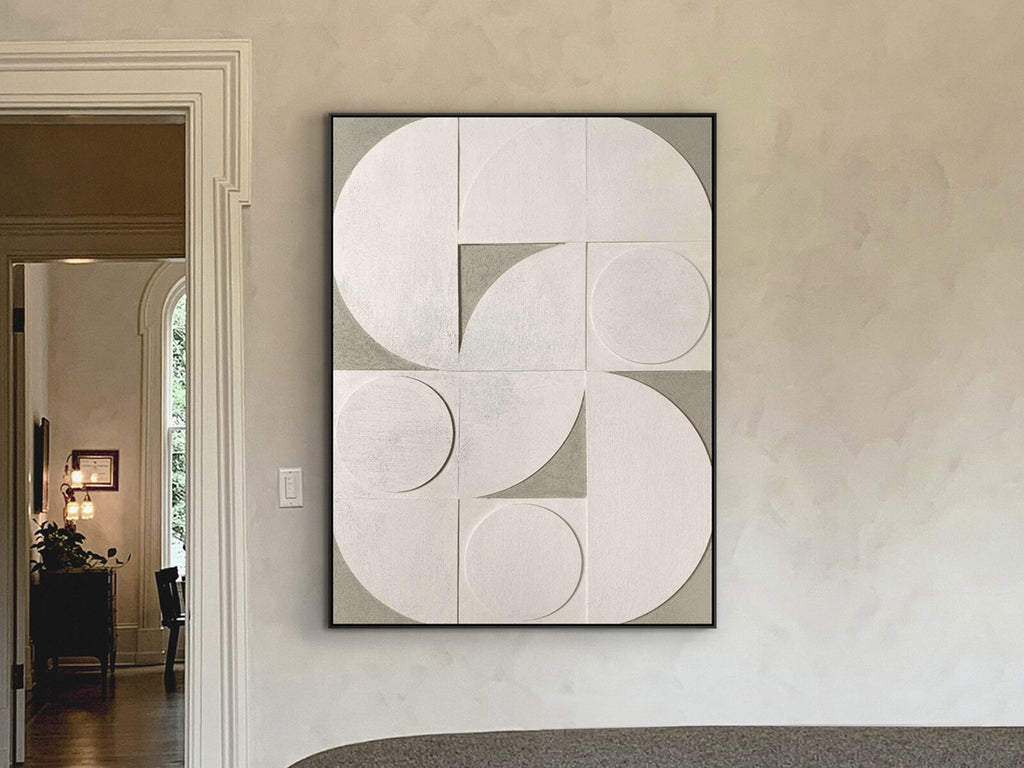 Cuadro bajorrelieve Geomia 90 × 120 cm marco negro