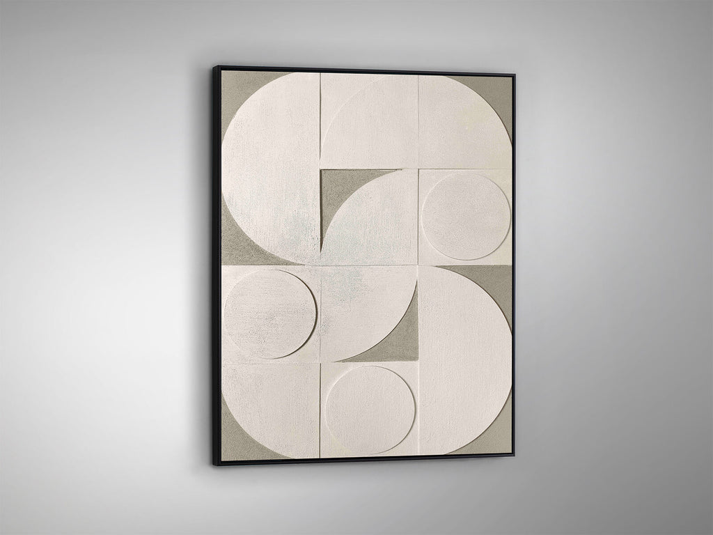 Cuadro bajorrelieve Geomia 90 × 120 cm marco negro