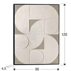 Cuadro bajorrelieve Geomia 90 × 120 cm marco negro - medidas