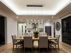 Lámpara de techo Iliada lineal 5 luces negro y oro