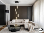 Lámpara de techo Iliada 5 luces negro y oro Ø30