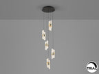 Lámpara de techo Iliada 5 luces negro y oro Ø30