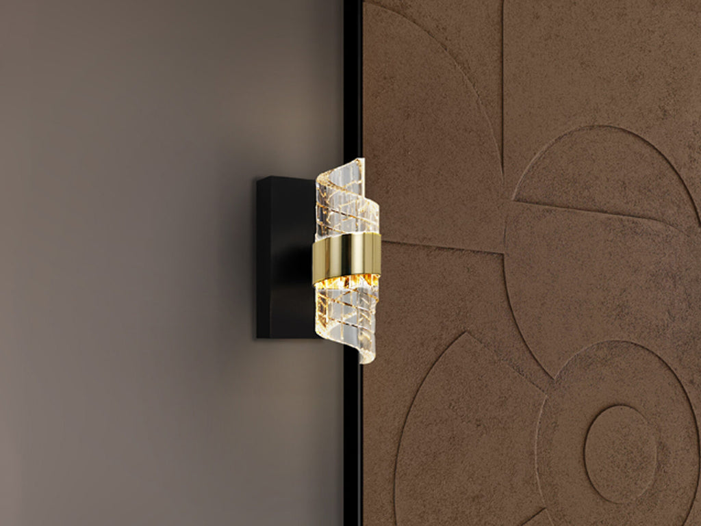 Aplique LED Iliada 1 luz negro y oro