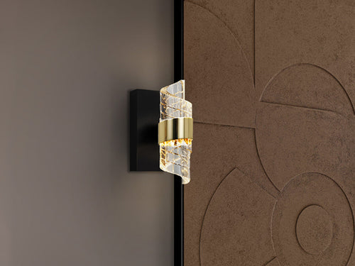 Aplique LED Iliada 1 luz negro y oro