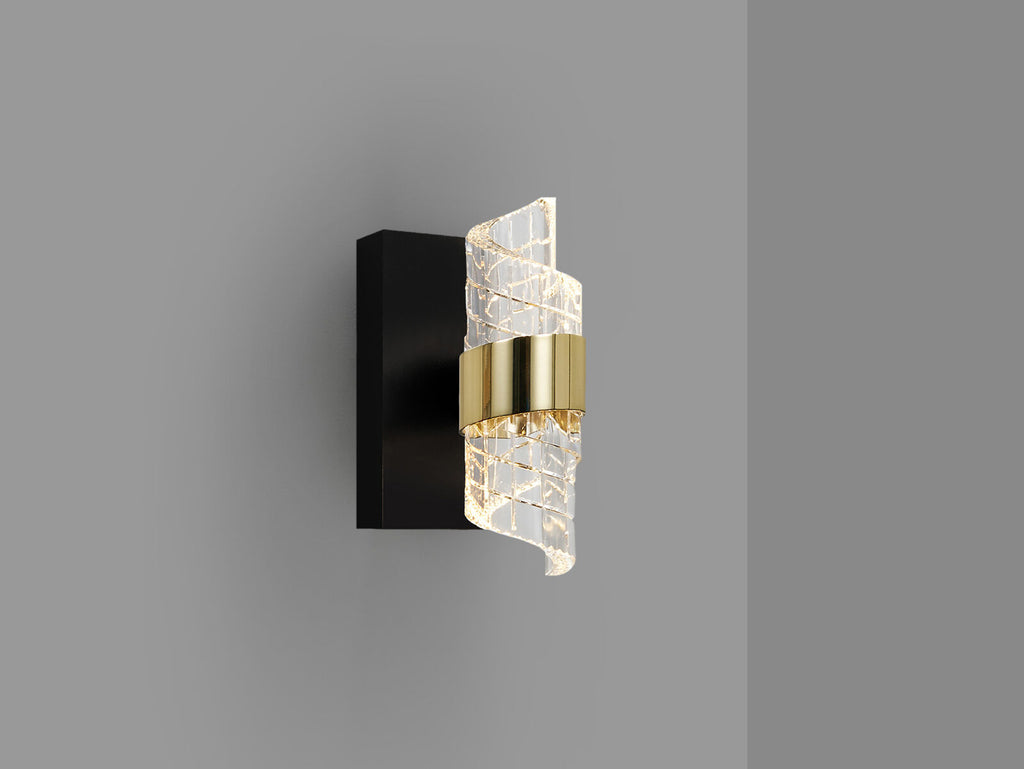 Aplique LED Iliada 1 luz negro y oro