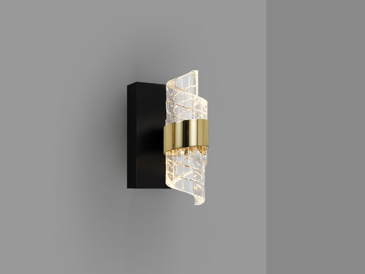 Aplique LED Iliada 1 luz negro y oro